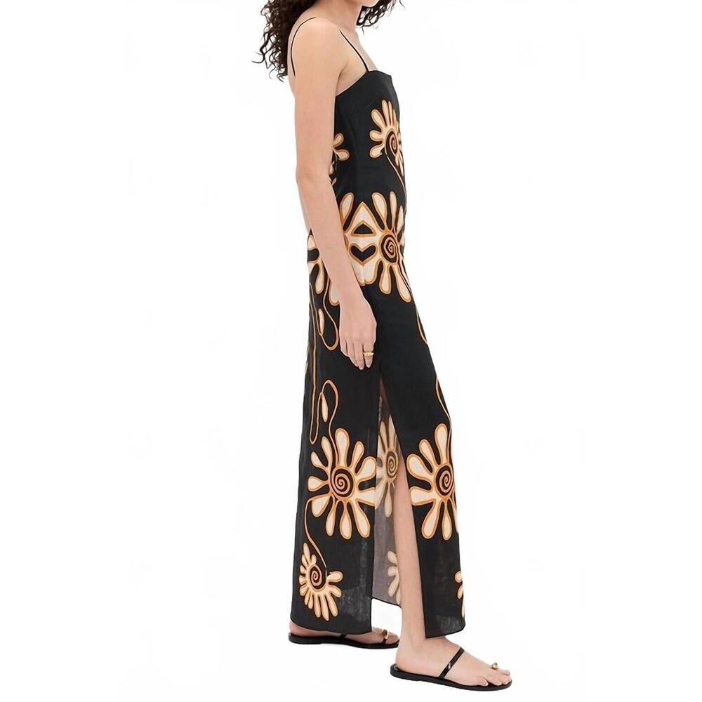 NEW CALA DE LA CRUZ samantha midi dress in namur bw - Picture 3 of 4
